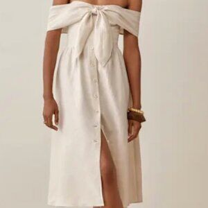 Off the shoulder linen Ref dress Barrington Cream
